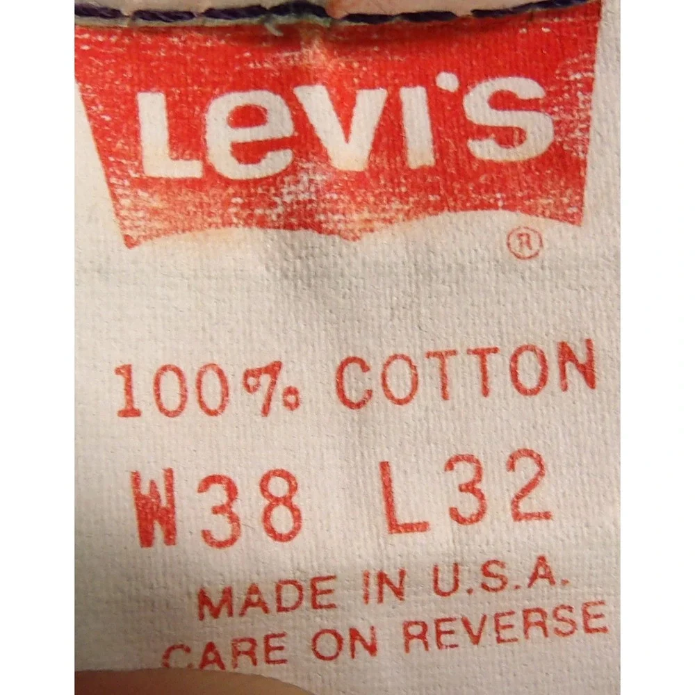 VTG Levis 509 Orange Tab Jeans Men 38x32 USA Made Light Wash Denim Straight 80s